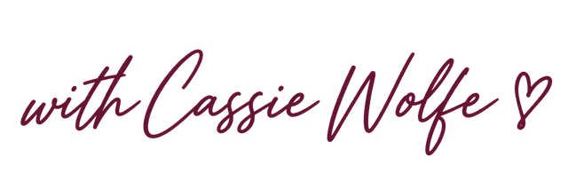 with Cassie Wolfe, with a hand-drawn heart